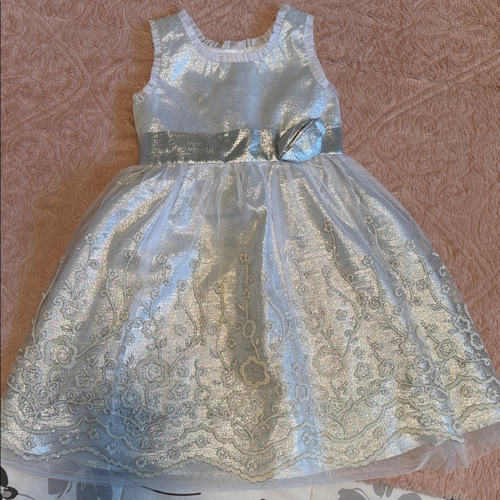 Jona Michelle Shimmering Silver Dress.